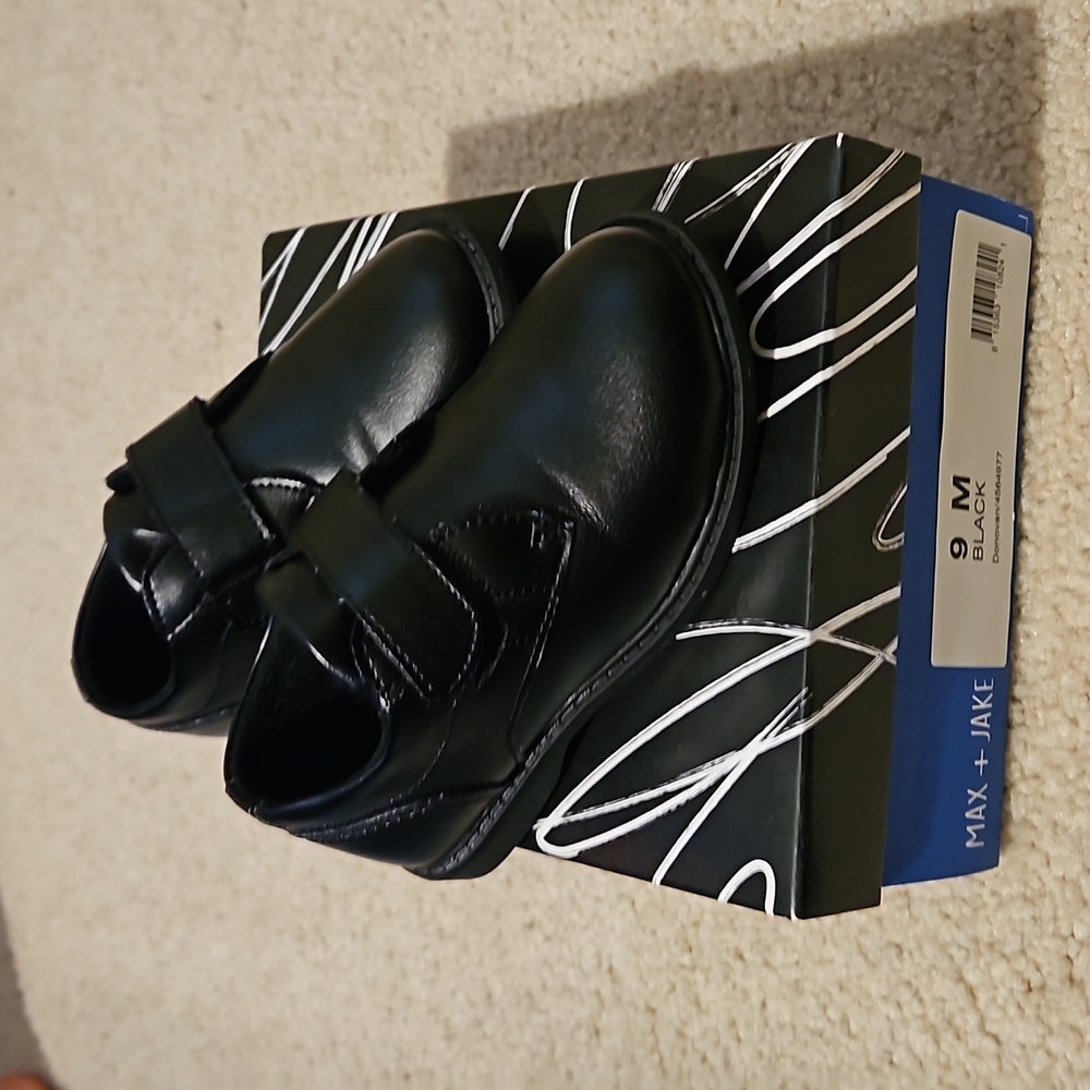 Max + Jake Boys Dress Shoes- Black Size 9